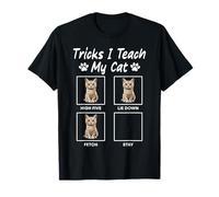 Tricks I Teach My Cat Shirt Funny Cat Owner Dad Mom T-Shirt