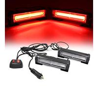 Triclicks 12V COB LED Feux de Pénétration Lumière Stroboscopique Voiture Fixation à vis 9 Modes Auto Flash Lampe Clignotant Avertissement Urgence Secours Travaux Véhicule Camions SUV