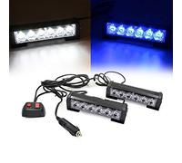 Triclicks 2 * 6 LEDs Feux de Pénétration Lumière Stroboscopique Eclairage Clignotant à 9 Modes pour Voiture Camion Véhicule SUV Lampe pour Avertissement Urgence Secours Travaux DC12V
