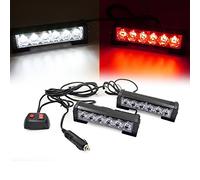 Triclicks 2 * 6 LEDs Feux de Pénétration Lumière Stroboscopique Eclairage Clignotant à 9 Modes pour Voiture Camion Véhicule SUV Lampe pour Avertissement Urgence Secours Travaux DC12V