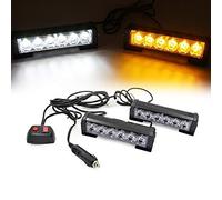 Triclicks 2 * 6 LEDs Feux de Pénétration Lumière Stroboscopique Eclairage Clignotant à 9 Modes pour Voiture Camion Véhicule SUV Lampe pour Avertissement Urgence Secours Travaux DC12V