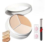 Tricolor Concealer, Face Concealer Highlight Contour Palette Tri Color Concealer Pot,Moisturizing & Long Lasting,For Mature Light Medium Skin. (1Pcs, L203)