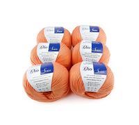 TRICOT CAFE' Woolove - Bio Soia - Pelote de fil mélangé coton et soja, très douce, respirante et brillante, fibres naturelles végétales, idéales pour les crochets:3.00/3.50, 6 pce, pervenche 148, 300g