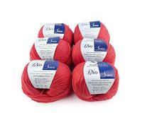 TRICOT CAFE' Woolove - Bio Soia - Pelote de fil mélangé coton et soja, très douce, respirante et brillante, fibres naturelles végétales, idéales pour les crochets:3.00/3.50, 6 pce, bleu jean 601, 300g