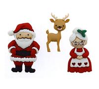 Tricot Créations Boutons Dress It Up : Collection Noël - Mr & Mrs Clause : Mr & Mme Père Noël pour Décoration Mercerie Couture Album et Scrapbooking