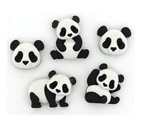 Tricot Créations Boutons Dress It Up : Panda Pile - Panda pour Décoration Mercerie Couture Album et Scrapbooking