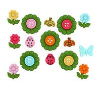 Tricot Créations Boutons Dress It Up : Time to Blossom/Jardin et Fleurs Boutons pour Décoration Mercerie Couture Album Scrapbooking et Décoration Gâteaux