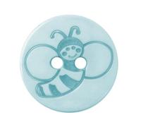 Tricot Créations Boutons Fantaisie Motif Abeille 15mm Deux Trous Couleur aux Choix Lot de 6 (Bleu)