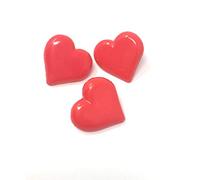 Tricot Créations Lot de 10 x Boutons Coeur à Queue 15mm - Rouge
