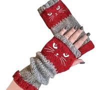 Tricot d'hiver sans Doigts - Réchauffeurs De Broderie pour Chat, Fournitures De Chauffage D'extérieur | Gants Chauds À Doigts Ouverts pour Les Amoureux des Chats, Accessoire De Déplacement Quotidien,