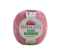 Tricot fin Himalaya Deluxe Bamboo Pelote de laine 60 % bambou 40 % coton 100 g 124-42 Saumon