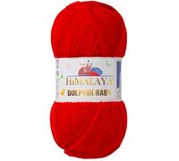 Tricot fin Himalaya Dolphin Baby Wolle Garn Baumwolle Strickwolle zum Stricken häkeln (80318 Rot)