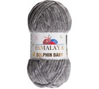 Tricot fin Himalaya Dolphin Baby Wolle Garn Baumwolle Strickwolle zum Stricken häkeln (80369 Hellanthrazit)