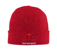 Tricoté Bonnet Jésus a sauvé ma Vie Doux Beanie Tricoté Coupe-Vent Tricoter Chapeau pour Sports Adultes Femme