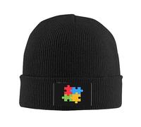 Tricoté Bonnet Rqwaaed Sensibilisation À l'Autisme Classique Tricoter Chapeau Universelle Beanie Tricoté pour Cyclisme Adultes Femme