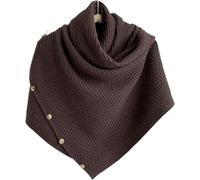 Tricoté Châle écharpe Bouton Solide Hiver Femmes Poncho écharpe Rectangle Tricoté Châle S’enroule, Coffee, A