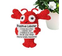 tricotée à la main avec carte d'affirmation - Jouet de motivation pour la santé mentale - animale tricotée pour adolescents, mères, enseignants, amis, anniversaire