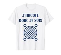 Tricoter Citation Je tricote donc je suis Humour Tricot T-Shirt