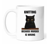 Tricoter Parce Que Le Meurtre Est Mal Tasses Pratiques Tasse Drôle Tasse À Café 330Ml Pour Collègue Ami Thé