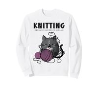 Tricoter Parce Que Le Meurtre n'est Pas Une Erreur Cozy Mystery Crafter Cat Sweatshirt