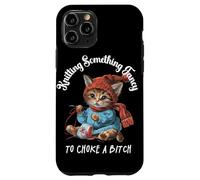 Tricoter Something Fancy to Choke a B Funny Cat Design Coque pour iPhone 11 Pro