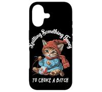 Tricoter Something Fancy to Choke a B Funny Cat Design Coque pour iPhone 17