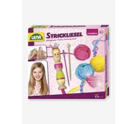 Lena 42375 Kit Tricotin, avec tricotin en Bois et Crochet à Tricoter, Aiguille à Tricoter et Fil en 3 Couleurs de 15 m de Long, idéal pour Enfants à partir de 6 Ans, Centre