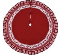 Tricotin Jupe d'arbre de Noël réutilisable Tapis de Noël -Tapis de sol Besch��tzer Home Party Decorationred