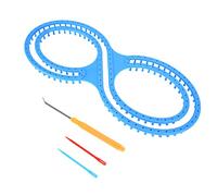 Tricotin Plastique Bleu Forme 8 Kit Complet avec Aiguilles Crochet et Suture pour Écharpe Couverture Chaussettes - Léger, Durable, Facile à Utiliser pour Bricolage