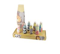 Tricotins Bois Animaux Cheris Presentoir 8pcs