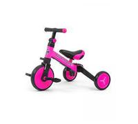 Milly Mally Tricycle 3-en-1 Optimus – Pour enfant 18 mois à 4 ans – Pneus caoutchouc – Rose