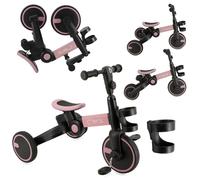 Momi Tricycle enfant FILO 3-en-1 pliable, avec ou sans pédales, selle réglable, Rosa