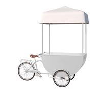 Tricycle À Marchand Ambulant Avec Auvent,Chariot Mobile Avec Espace De Stockage,Vélo Cargo Commercial Pour Mariage,Street Food,Café,Glaces(White)