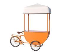 Tricycle À Marchand Ambulant Avec Auvent,Chariot Mobile Avec Espace De Stockage,Vélo Cargo Commercial Pour Mariage,Street Food,Café,Glaces(Orange-2)