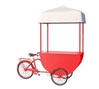 Tricycle À Marchand Ambulant Avec Auvent,Chariot Mobile Avec Espace De Stockage,Vélo Cargo Commercial Pour Mariage,Street Food,Café,Glaces(Red-2)