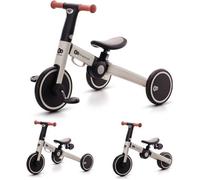Tricycle à Pédales 3 en 1 Kinderkraft 4TRIKE, Vélo Trotteur, Draisienne, Pliable, Léger, Cadre Aluminium, 12 Mois à 5 Ans, Gris