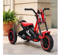 Tricycle à pédales 3 roues pour bébé cadre acier et assise PP rouge 18-36 mois