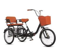 Tricycle à pédales pliable avec fourche amortissante, vélo tandem avec siège arrière, tricycle pousse-pousse pour personnes âgées avec frein sensible, vélos de croisière, tricycles cargo et passagers