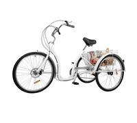 tricycle adulte 26 pouces blanc vélo adulte tricycle 6 vitesses 3 roues