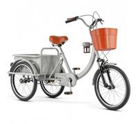 Tricycle Adulte à Trois Roues,Vélo Stable avec Grand Compartiment De Chargement Arrière,Fourche Anti-Chocs,Selle et Guidon Réglables,Tricycle de Loisirs Extérieur pour Personnes Âgées et Adultes