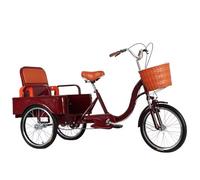 Tricycle adulte avec suspension avant, tricycle cargo 3 roues avec capot pliable, transport de passagers et de marchandises,cruiser à propulsion humaine pour seniors,double freins, double chaîne
