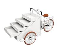 Tricycle Alimentaire Mobile Commercial,Avec Présentoir À 4 Niveaux,Chariot De Vente De Tricycle,grande Capacité Pour Les Ventes De Rue,Les Stands En Plein Air Et Les Ventes De Camping(White)