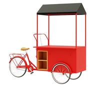 Tricycle Alimentaire Mobile Commercial,Chariot Mobile Avec Parapluie,Chariot Portable Pour Le Marché Des Agriculteurs,Pour Mariage,Fête Ou Événement(Red)