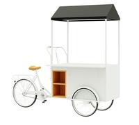 Tricycle Alimentaire Mobile Commercial,Chariot Mobile Avec Parapluie,Chariot Portable Pour Le Marché Des Agriculteurs,Pour Mariage,Fête Ou Événement(White)