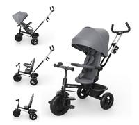 Tricycle Aston 2 Plus Évolutif 6-en-1 Avec Siège 360° Click & Twist, Position Semi-allongée Et Poignée Réglable Gris TU