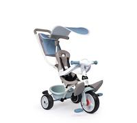 Smoby Tricycle Baby Balade – Vélo évolutif dès 10 mois, roues silencieuses, frein de parking – Bleu