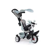 Smoby Tricycle Baby Driver Plus – Vélo évolutif dès 10 mois, roues silencieuses, frein de parking Bleu