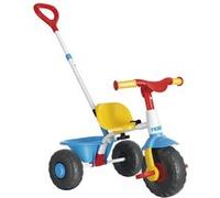 FEBER - Baby Trike, Tricycle pour Enfants avec Cadre en Métal et Ceinture de Sécurité, 2 Positions, Poussette et Tricycle à Pédales, 1 à 3 Ans, Bleu, Famosa (800012810)