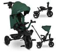 Tricycle bébé évolutif 2en1 LIONELO Kori - Poussette - Siège réversible & réglable - Jusqu'à 25 kg - Panier inclus - Vert