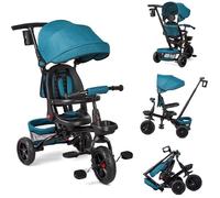 Tricycle Bébé Évolutif 6 en 1, Tricycle Évolutif Siège Pivotant à 360° 10 Mois à 5 Ans Jusqu'à 25 kg, Vélo pour Enfant VERT